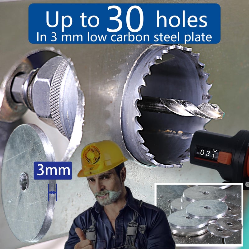PLG2SUPT 5-1/4  HSS Bi Metal Hole Saw Cutter for Wood Drywall Plastic Aluminum Mild Steel Iron Metal Stainless Steel Heavy Duty Hole Saw Bit with Arbor - Image 2